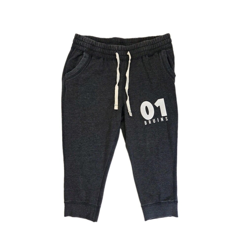 Boston Bruins Boxercraft Fleece Capri Sweatpants Women Medium Dark Gray Hockey